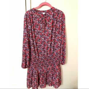 Flower print long sleeve dress
